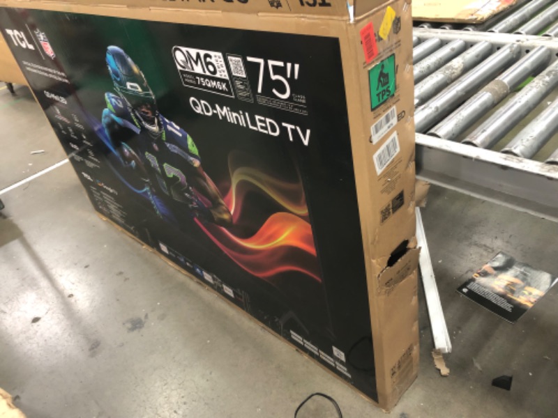 Photo 1 of ******************Screen has streaks on the left side when turned on********************
TCL 75-Inch Class QM6K Series QD-Mini LED 4K UHD Google Smart TV Best Value Mini-LED TV - QLED, 144hz, 288hz Gaming Rate, High Contrast Screen, Onkyo Audio, Dolby Atm