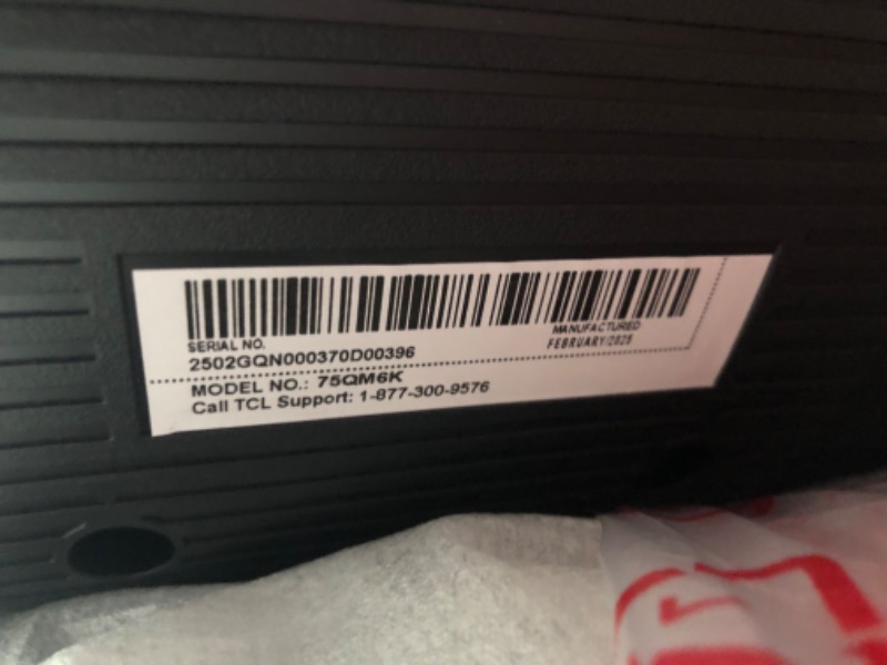 Photo 1 of ******************Screen has streaks on the left side when turned on********************
TCL 75-Inch Class QM6K Series QD-Mini LED 4K UHD Google Smart TV Best Value Mini-LED TV - QLED, 144hz, 288hz Gaming Rate, High Contrast Screen, Onkyo Audio, Dolby Atm