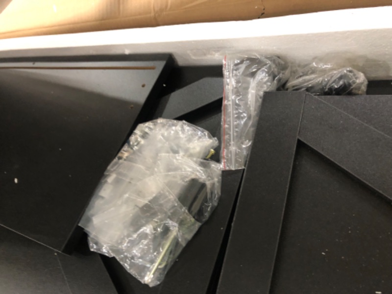 Photo 1 of (sold for parts, missing unknown) YITAHOME 70 Inch Farmhouse TV Stand with LED Lighting, Fits TVs up to 80 Inches, Media Console with Storage and Customizable Divider, Entertainment Center for Living Room (Black)