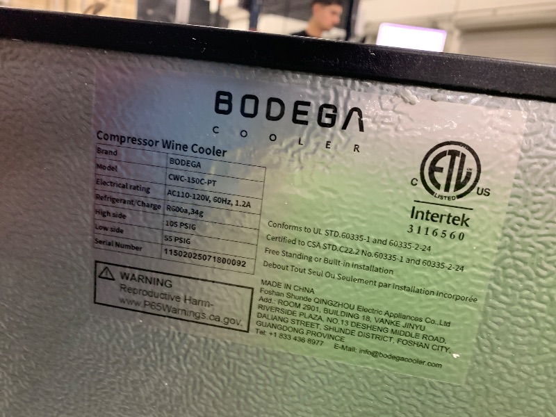 Photo 1 of ***SEE NOTES***
BODEGA 24 Inch Wine and Beverage Refrigerator, Dual Zone Wine and Bar Beverage Cooler, Commercial Black Bar Cooler With 2 Glass Doors, Bar Fridge Hold 19 Bottles and 57 Cans,Built-In or Freestanding.