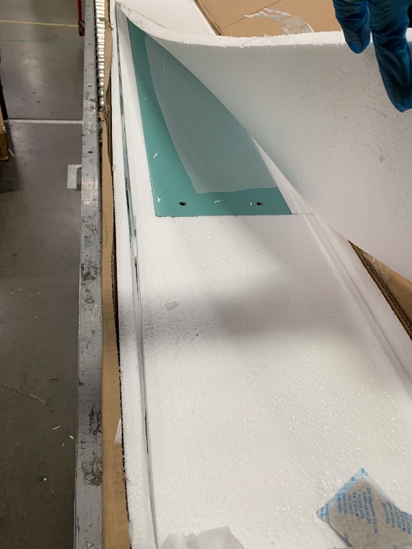 Photo 1 of **Box One of Two** Full Size Wooden Bunk Bed with Adjustable Desk, Wardrobe, Ample Storage, and RGB Lighting in Blue