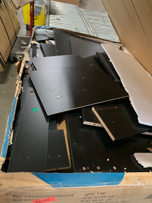 Photo 1 of **FOR PARTS ONLY**
JUMMICO 39" Vanity Desk with Mirror & Power Outlet, 10 Lights, Makeup Vanity Table with 4 Large Drawers and 3 Storage Shelves, 3 Model Adjustable Lights for Bedroom & Dressing Room (Black)