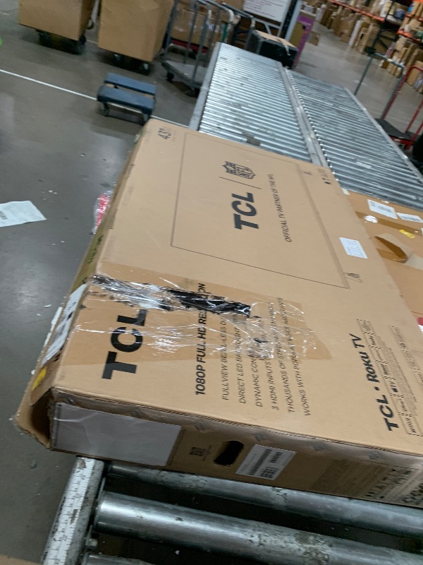 Photo 1 of ** DAMAGED BROKEN SCREEN ** TCL 43-Inch Class S3 1080p LED Smart TV with Roku TV (43S350R, 2023 Model), Compatible with Alexa, Google Assistant, and Apple HomeKit Compatibility, Streaming FHD Television