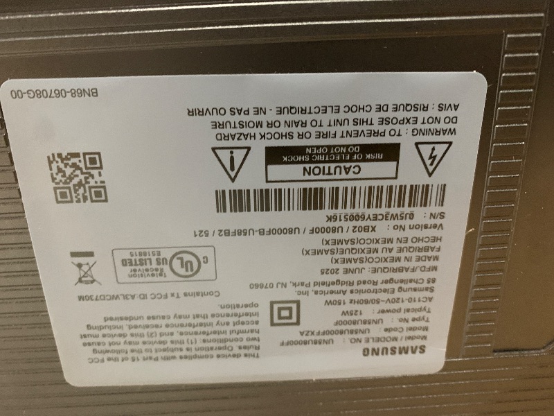 Photo 1 of ************SCREEN DAMAGED, NON-FUNCTIONAL, NO POWER CORD/REMOTE, FINAL SALE*************
Samsung 58-Inch Class Crystal UHD U8000F 4K Smart TV (2025 Model) Endless Free Content, Crystal Processor 4K, MetalStream Design, Knox Security, Alexa Built-in