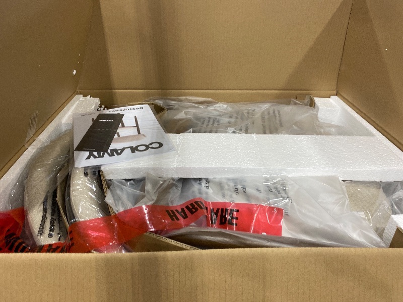 Photo 1 of *** PARTIAL SET *** COLAMY Wooden Dining Chairs Set of 6, Modern Upholstered Fabric Dining Room Chair, Farmhouse Kitchen Side Chairs with Foot Pegs, Beige