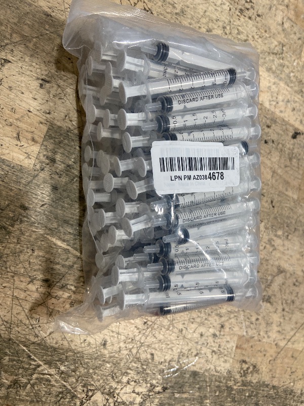 Photo 1 of  3mL Syringe with Tip Cap for Liquid, 3cc Plastic Syringes with Cover, Non-Sterile, No Needle