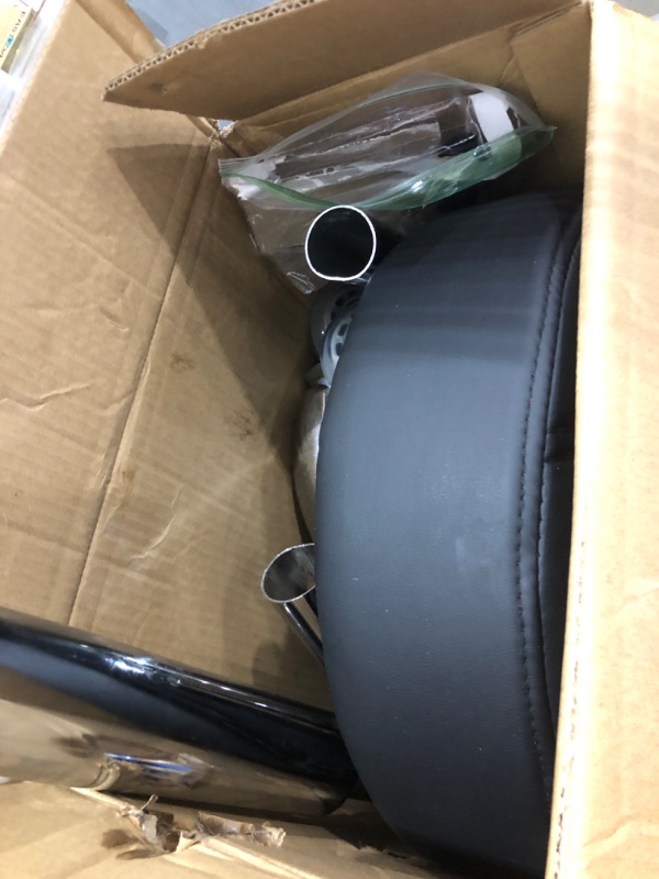 Photo 1 of *****MINOR DAMAGE TO 1 OF THE CHAIR PIECES (BENT)***** BEWISHOME Rolling Stool with Wheels, Adjustable Stool Heavy Duty 450lb, 360° Swive Rolling Chair for Massage Spa Medical Tattoo, PU Thick Seat Padding Salon Chair(Black) BYD01B