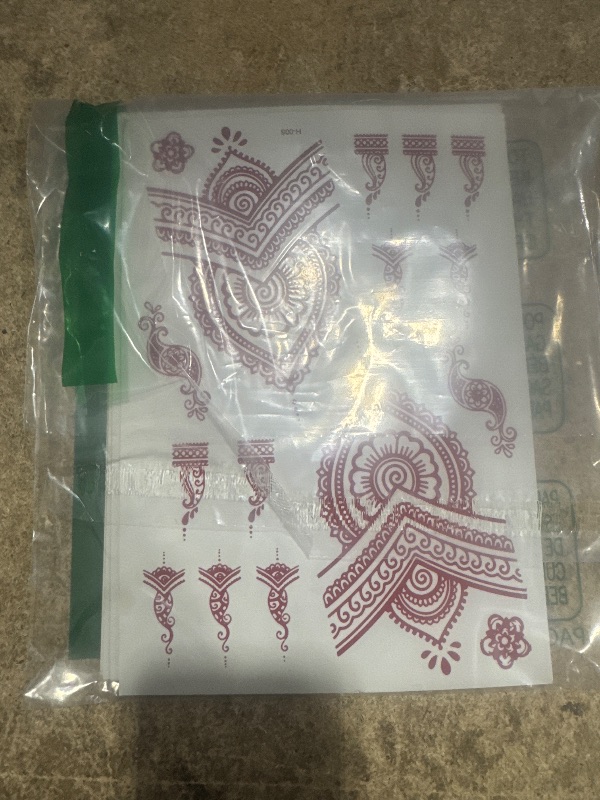 Photo 1 of 12-Pack - Waterproof Body Art Stickers for Women, Peacock & Lotus Designs for Wedding Party Festival (Brown Skin-Safe Decals)