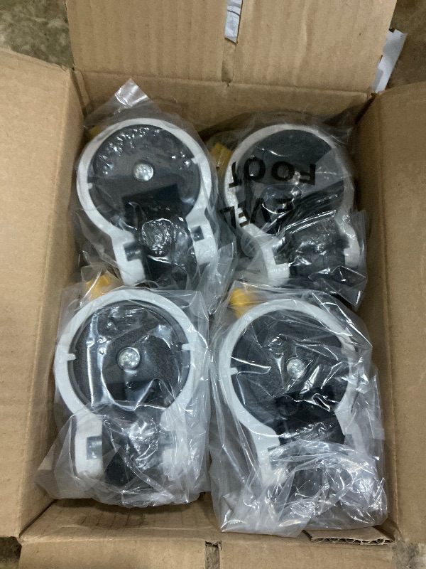 Photo 1 of (used)(see all images) HOLKIE Leveling Casters with Ratchet Handle Design Total Capacity 2200 Lbs Heavy Duty Industrial Casters Set of 4 with Adjustable Leveling Pads (TD60)