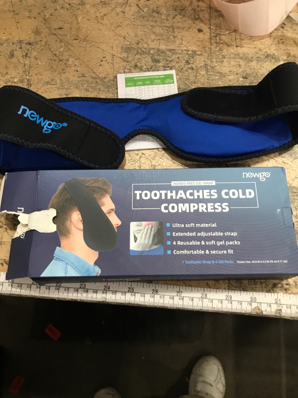 Photo 1 of ***USED*** NEWGO Wisdom Teeth Ice Pack Head Wrap for Face Oral Surgery, FSA Eligible, Jaw Ice Pack for Face with 4 Hot Cold Gel Pack for TMJ, Tooth Extraction, Tonsillectomy Recovery
