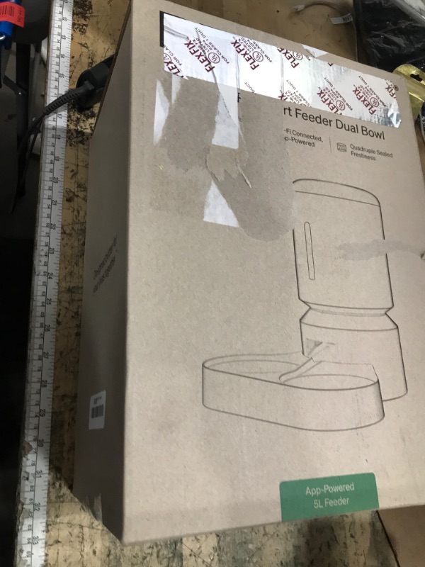 Photo 1 of ***USED*** PETLIBRO Automatic Cat Feeder for 2 Cats, 5G&2.4G WiFi Pet Feeders, 5L Programmable Cat Food Dispenser with Airtight Lock-Fresh Technology, Dual Stainless Steel Bowls, Low Food Sensor