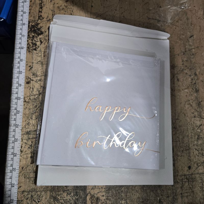 Photo 1 of ***missing PENS*** Engrowtic Birthday Scrapbook for 16th 18th 50th 60th, Happy Birthday Guestbook 7.87 x 7.87 Inches Photo Booth Album Signature Book with Gold Silver and Black Gel Pens, 72 Sheets