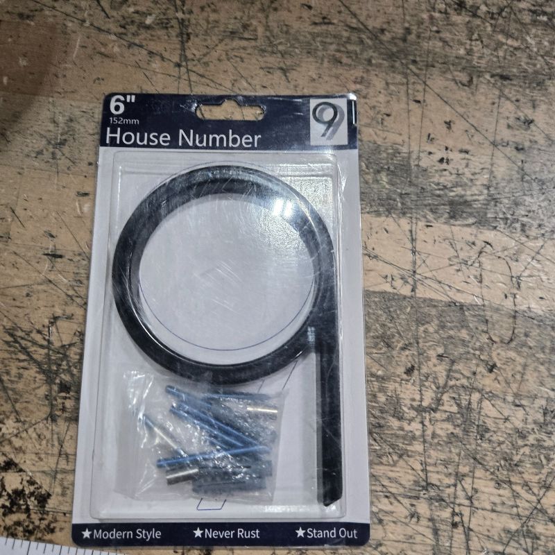 Photo 1 of 6" Stainless Steel Floating House Number 9, Metal Modern House Numbers, Mailbox Decor Number with Nail Kit, Coated Black, 911 Visibility Signage (Large 9)