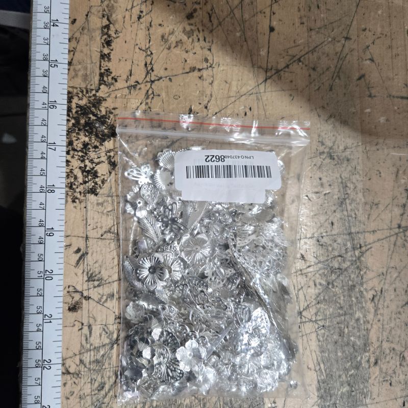 Photo 1 of 100g Silver Color Plating Filigree Connectors Charms Pendants Findings Iron Metal Embellishments for DIY Hairpin Headwear Earring Jewelry Making, Nickel Free (Silver)