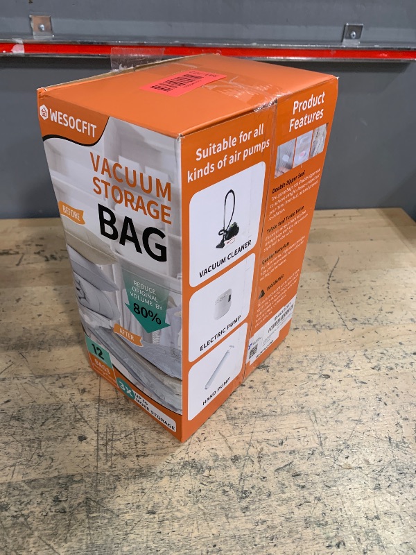 Photo 1 of 12 Pack Vacuum Storage Bags with Electric Pump, (3 Small, 3 Medium, 3 Large, 3 Jumbo) Vacuum Seal Bags for Clothing, Space Saver Bags for Travel, Luggage Compression Packing