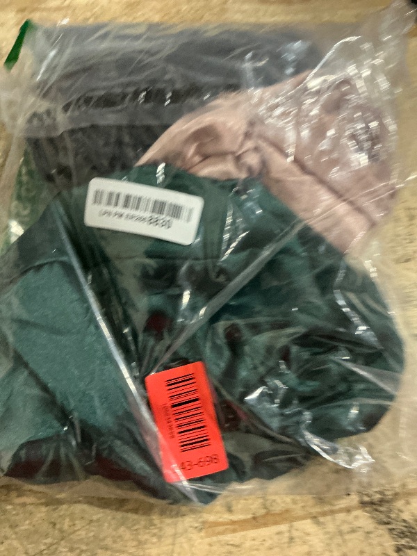 Photo 1 of 3 Pieces Silk Hair Wrap for Sleeping Women Bonnet Silk Sleeping Bonnet Elastic Hair Care Sleep Cap for Natural Curly Hair (Black, Rose Gold, Green)