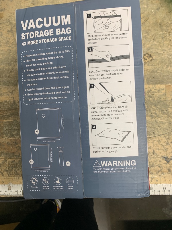 Photo 1 of 10 Pack Vacuum Storage Bags with Pump, 5 Jumbo and 5 Large Space Saver Vacuum Storage Bags, Vacuum Seal Bags for Clothing, Comfoters, Pillows, Blanket, Bedding