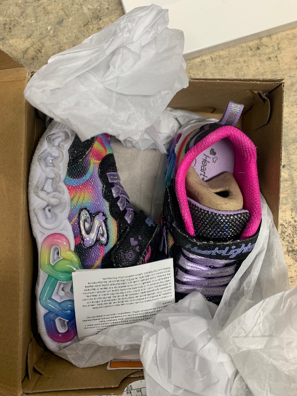 Photo 1 of *LIGHTS DONT WORK* Skechers Kids Girls Infinite Heart Lights Sneaker, Black/Multi, 12 Little Kid