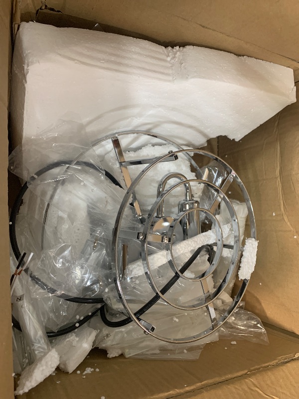 Photo 1 of 11" Pendant Lights Kitchen Island Chrome, Modern Brushed Nickel K9 Crystal Chandeliers for Dining Room, 4-Tier Raindrop Round 2-Light Bathroom Chandelier Pendant Light Fixtures for Entryway Bedroom