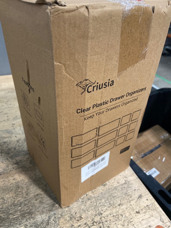 Photo 1 of 12 Pack Large Clear Plastic Drawer Organizer Set, Acrylic Bathroom Organizer Vanity Trays Dividers, Kitchen Organizers and Storage, Non-Slip Storage Bins for Makeup, Snacks, Office, Desk, Fridge