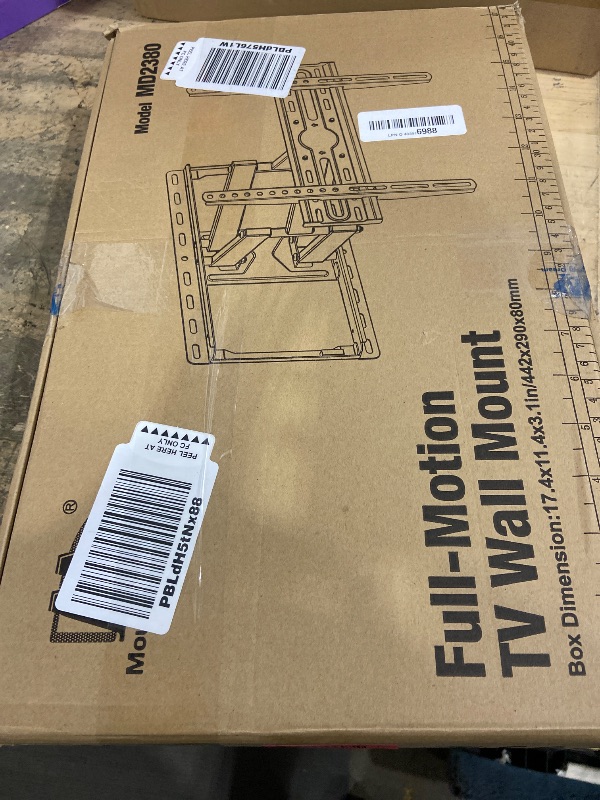 Photo 1 of ******************MISSING HARDWARE**************
Mounting Dream TV Wall Mount for 32-65 Inch Television,Mount with Swivel and Tilt, Full Motion Bracket with Articulating Dual Arms, Fits 16inch Studs, Max VESA 400X400 mm, 99lbs, MD2380