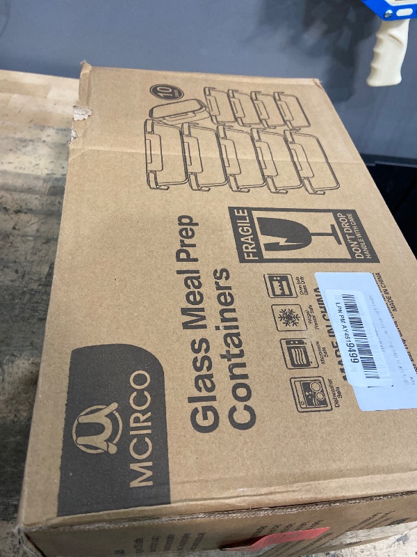 Photo 1 of [10-Pack]Glass Meal Prep Containers with Lids, MCIRCO Glass Food Storage Containers with Snap Locking Lids, Airtight Lunch Containers, Microwave, Oven, Freezer and Dishwasher, White