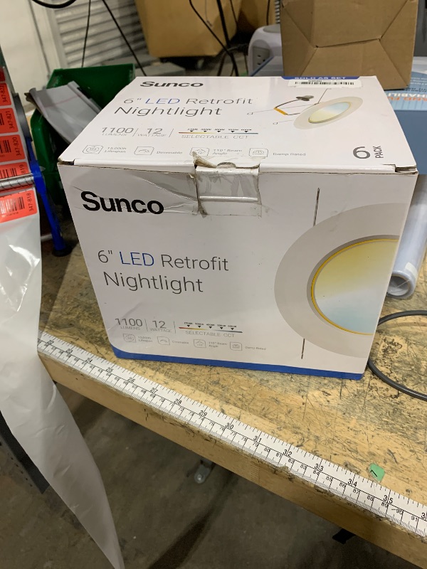 Photo 1 of ************MISSING ALL BUT 2*************
Sunco 6 Pack 6 Inch Recessed Light with Night Light, LED Can Lights Retrofit Lighting, 1000 LM, 12W, Selectable CCT 2700K/3000K/4000K/5000K/6000K, Dimmable, Damp Rated ETL