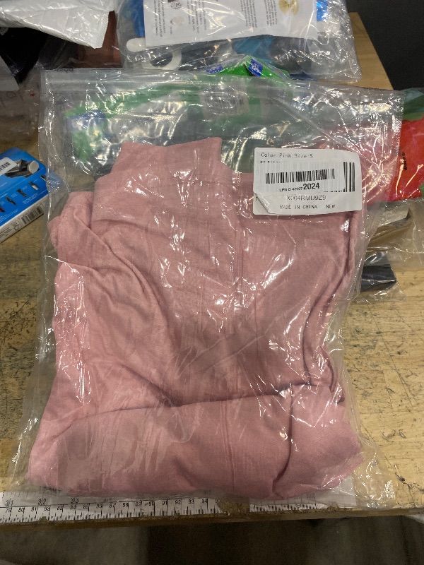 Photo 1 of **RUNS BIG**GKBK Womens Henley Tops Long Sleeve Shirts Button Pullover Loose Fit Henley Neck Lightweight Tunic Blouse Pink S