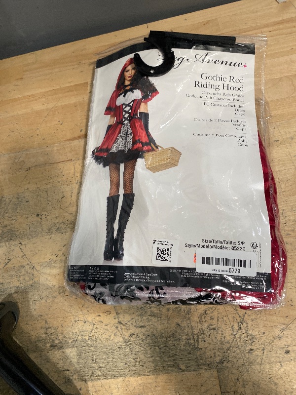 Photo 1 of *SMALL* Leg Avenue Womens - 2 Piece Gothic Red Riding Hood Set Sexy Hooded Cape and Peasant Dress for Women adult exotic costumes, Red/White, Small US