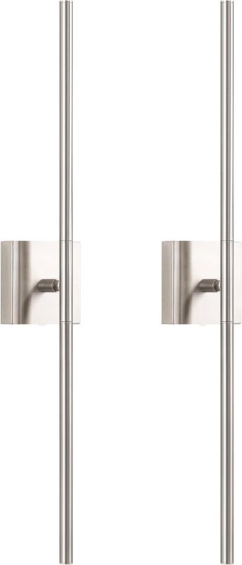 Photo 1 of ***(USED/ UNABLE TO TEST ITEM)***KDG Cordless Wall Sconces Set of 2, Wireless 7000mAh Rechargeable Battery Operated LED Wall Lamps with Remote, 360° Rotate Lightings for Wall Painting, Bedroom, Hallway, Night Light 31.5 inch (NICKEL)