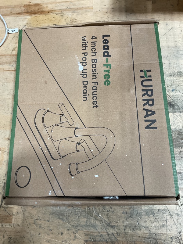 Photo 1 of (used)(see images) Bathroom Faucets for Sink 3 Hole, Hurran 4 inch Brushed Nickel Bathroom Sink Faucet with Pop-up Drain