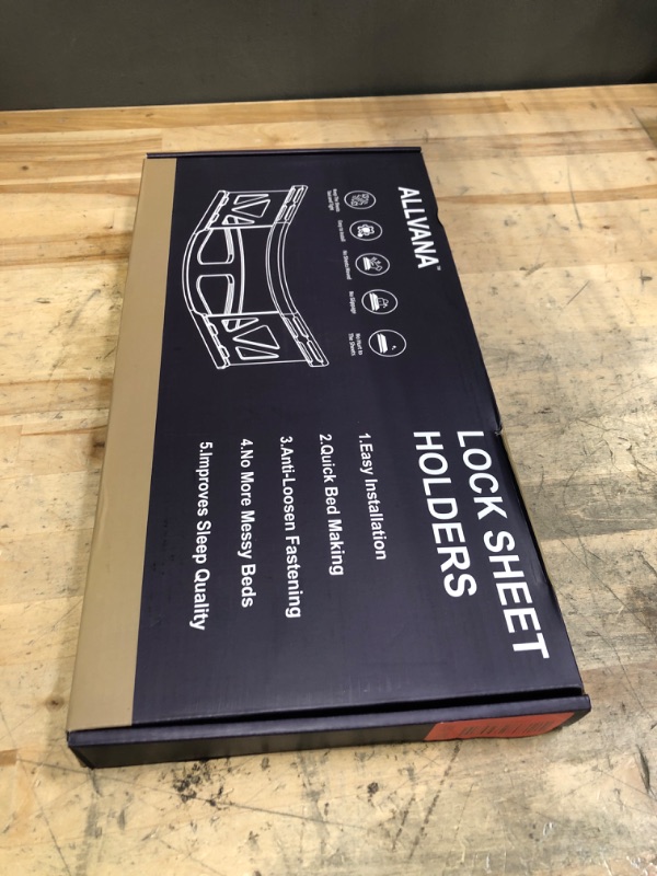 Photo 1 of ***SOLID WHITE NOT TRANSPARENT*** ALLVANA New Upgraded ABS+PC Lock Bed Sheet Holders for Corners - Heavy-Duty Sheet Clips & Straps with Super Grip Fasteners, Keep Sheets Tight & Secure on All Bed Types, Universal Fit