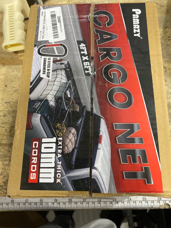 Photo 1 of [Premium] 4'x6' Heavy Duty Cargo Net Stretches to 8' x 12', Extra Thick 10mm Cord Bungee Cargo Netting for Pickup Truck Bed, Roof Rack Net & 12 PCS Steel Carabiners