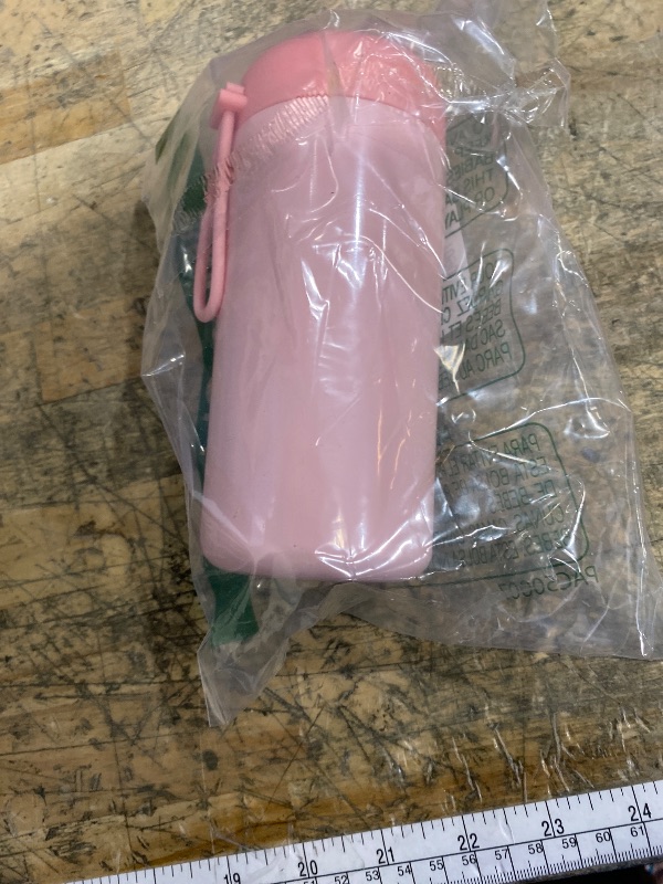 Photo 1 of *MISSING STRAW* Exllena Small Water Bottle 10oz, Small Insulated Water Bottle for Hot&Cold Drinks, Water Bottle Purse with Carry Handle - 100% Leakproof Perfect for School, Travel...(Pink)