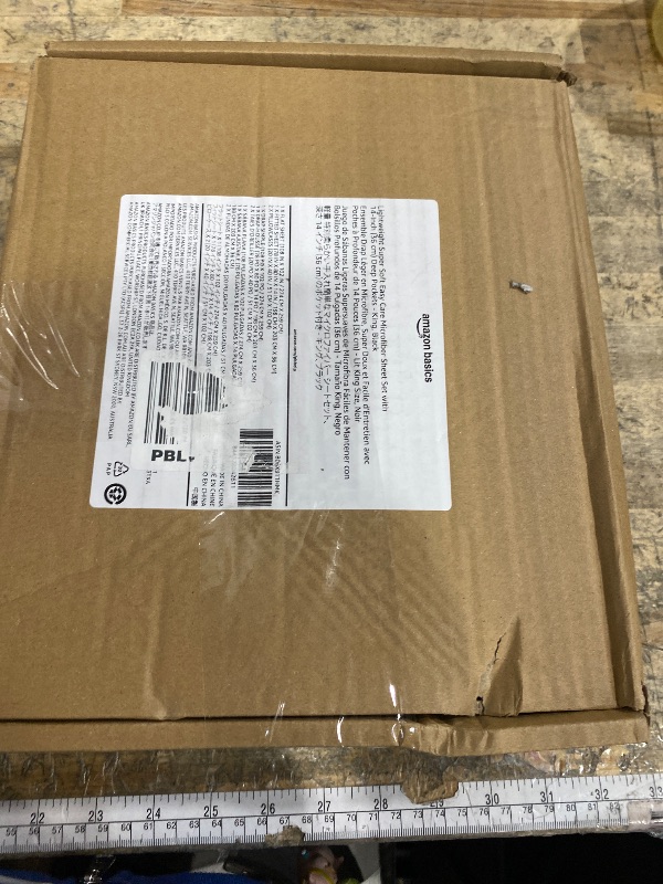 Photo 1 of **PARTIAL SET/ 1 FITTED SHEET 1 PILLOWCASE** Amazon Basics Lightweight Super Soft, Breathable Wrinkle-Free Microfiber 4 Piece Bed Sheet Set with 14-Inch Deep Pockets, King, Black, Solid