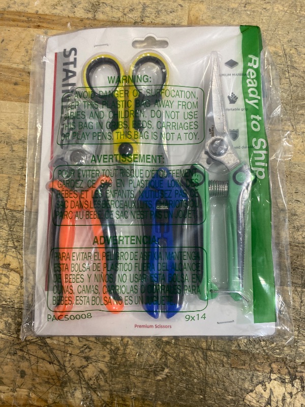 Photo 1 of 4-Pack Multifunctional Garden Scissors Set-BIDMLI Stainless Steel Pruning &Floral Shears with One-Piece Handle Blades for Tree Pruning, Flower Trimming, and Fruit Picking Tasks at Home&Garden Tool.