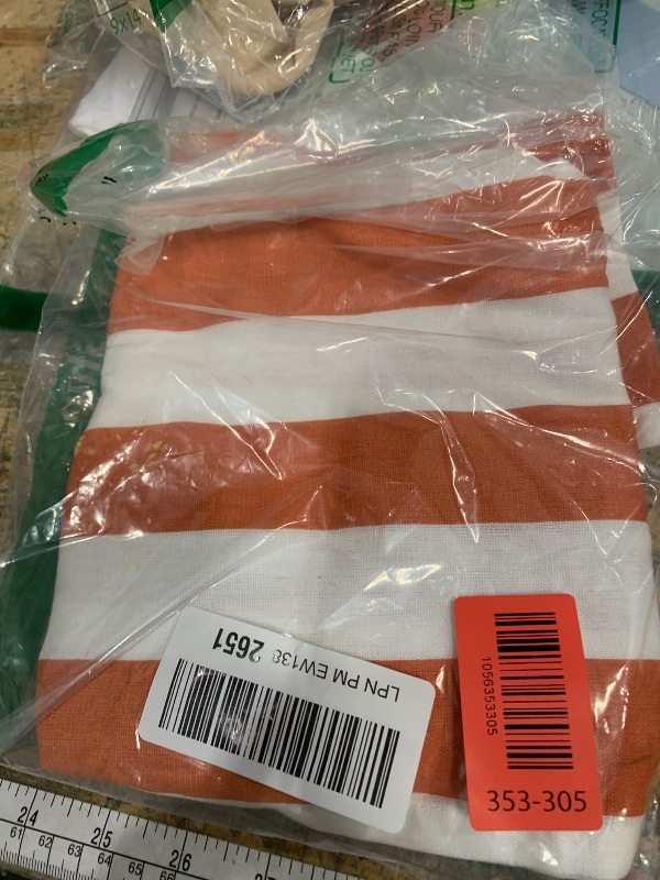 Photo 1 of **NEEDS TO BE CLEANED**Folkulture Table Runner | Striped Fall Table Runner for Home Decor - 72 Inches Long | 100% Cotton Thanksgiving Decor | Cottage Core Rustic Earthy Decor for Table | Burnt Orange & White | Wash Friendly