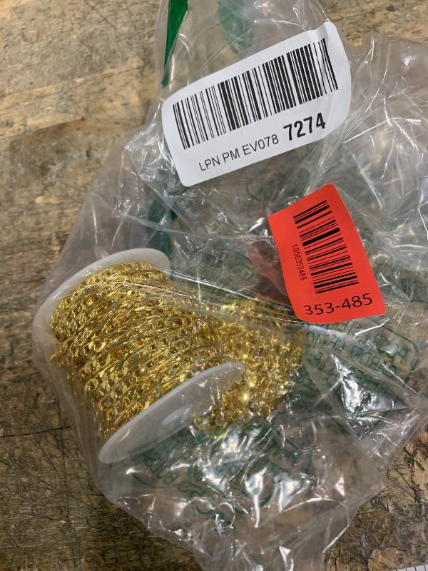 Photo 1 of [33 FT] Gold Figaro Chains Roll, 4mm Wide 14K Gold Plated Brass Figaro Link Chains Spool Bulk for Jewelry Making