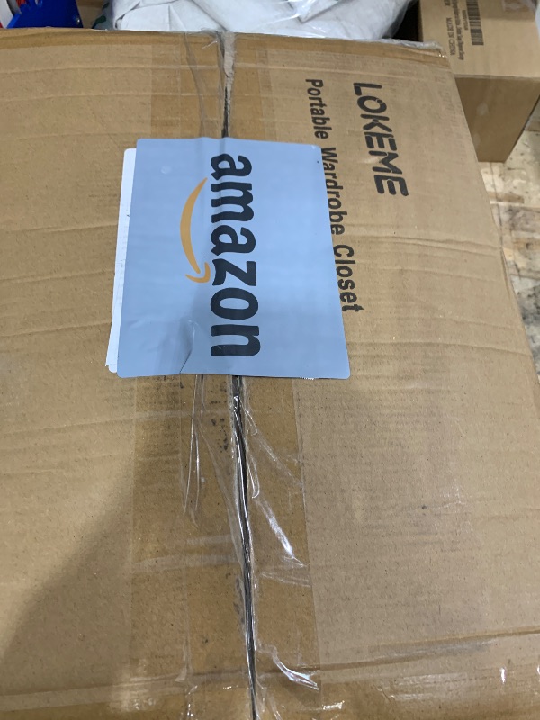 Photo 1 of (used)(incomplete) LOKEME Wardrobe Closet,Portable Closet for Bedroom Steel Pipe Diameter 19mm Strong and Sturdy Grey Portable Closets