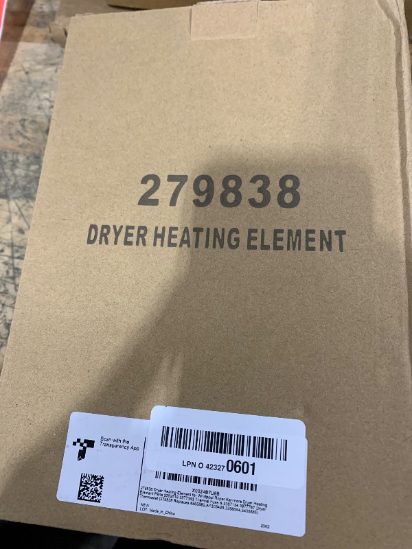 Photo 1 of 2025 UPGRADE 279838 Dryer Heating Element for Whirlpool Kenmore Roper Maytag Amana Admiral Dryer Heating Element Part Thermostat Thermal Fuse medx655dw1 500 600 70 80 Series Model 110 Dryer Part