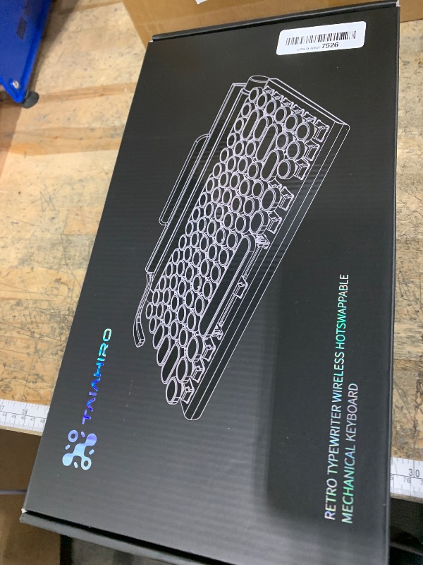 Photo 1 of **UNTESTED/ UNKNOWN DAMAGES*** Retro Typewriter Wireless Mechanical Gaming Keyboard, Bluetooth 5.0 Office Computer Vintage Keyboards 83-Key Blue Switches Punk Round Keycap, LED Backlight, Compatible with PC/Laptop/Pad/Phone, Black