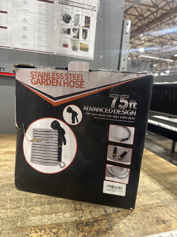 Photo 1 of *UNABLE TO TEST* Garden Hose Metal 75FT, Stainless Steel Heavy Duty Water Hose With 10 Function Nozzle, No-Kink, Tough & Flexible, Sturdy and Lightweight, Rust Proof hose for Yard, Outdoor, RV