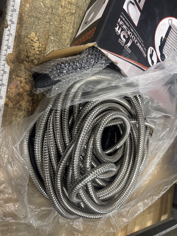 Photo 1 of *UNABLE TO TEST* Garden Hose Metal 75FT, Stainless Steel Heavy Duty Water Hose With 10 Function Nozzle, No-Kink, Tough & Flexible, Sturdy and Lightweight, Rust Proof hose for Yard, Outdoor, RV