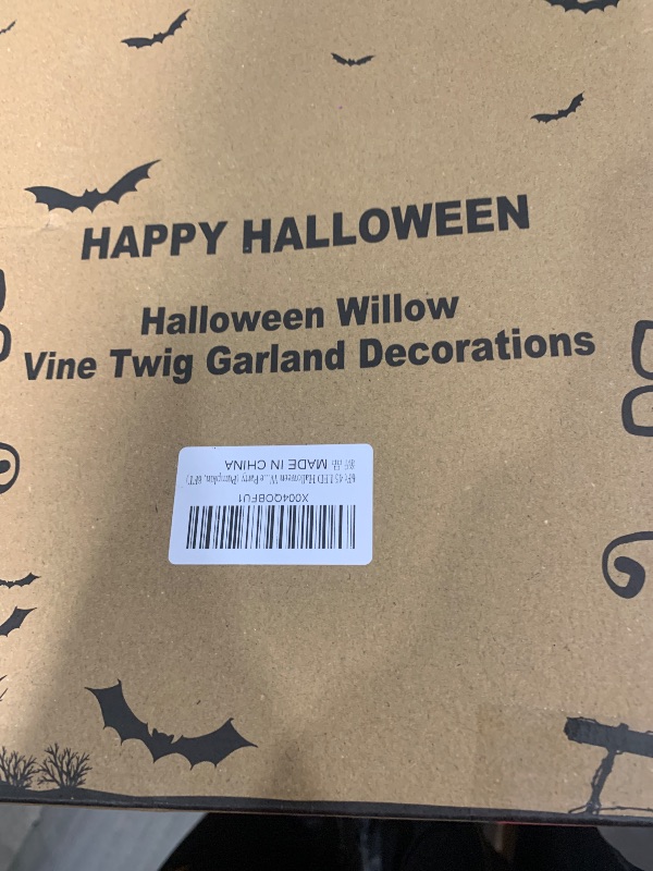 Photo 1 of [8 Modes & Timer] 6Ft 45 LED Halloween Willow Vine Twig Garland with Orange Lights - Battery Operated, Waterproof Halloween Decor for Indoor Wall, Fireplace Mantle, Home Party (Pumpkin, 6FT)