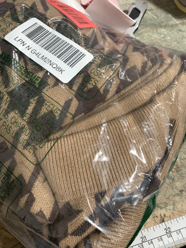 Photo 1 of **bottom only** Pink Queen Women's 2 Piece Outfit Dressy Long Sleeve Top Bodycon Skirt Sets Knit Houndstooth Midi Sweater Dress Brown L