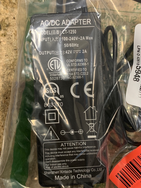 Photo 1 of 42V Replacement for Hiboy Electric Scooter Charger Compatible with Hiboy S2 Pro, S2 Lite, S2, KS4, KS4 Pro, NEX, NEX3, NEX5, Max, Max3, Max V2 Electric Scooter Foldable e-Scooter Power Supply