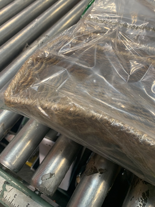 Photo 1 of **HAS DAMAGES** WEAVELYRICS [2-Pack] Seagrass Storage Baskets, Rectangle Wicker Containers, Wicker Toilet Basket Tank Topper, Handwoven Natural Storage Baskets for Shelves, Bathroom, Bedroom (16" x 6.5" x 4.3")