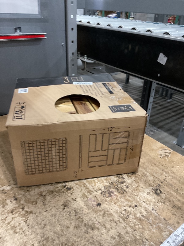 Photo 1 of *MISSING 1* THYOI Deck Tiles, Patio Flooring - Outdoor Waterproof Acacia Wood Tiles for All Weather Use - Balcony, Backyard, Indoor & Outdoor (White Crossed Pattern, 10 Pcs - 10 Square Ft)