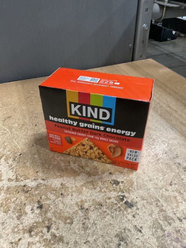 Photo 1 of *12/5/2025* KIND Healthy Grains Energy Peanut Butter Dark Chocolate Protein Bars - 10ct