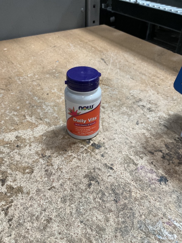 Photo 1 of *2/2026* NOW Foods Supplements, Daily Vits™with Fruit & Veggie Blend, Lutein and Lycopene, 30 Veg Capsules